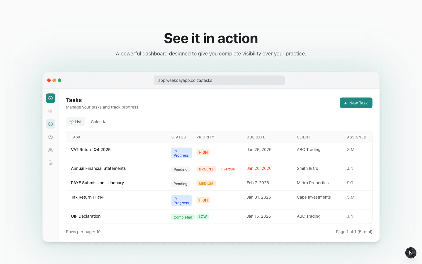 Task Management Interface